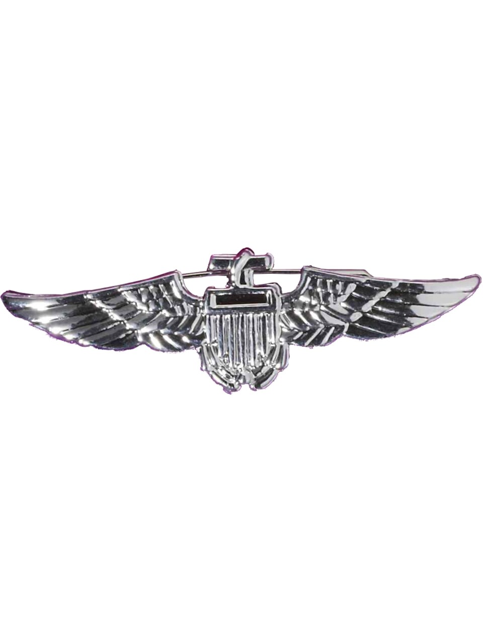 Deluxe Pilot Flight Attendant Costume Accessory Silver Aviator Badge